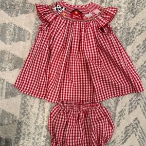 Red Gingham Kids Matching Set